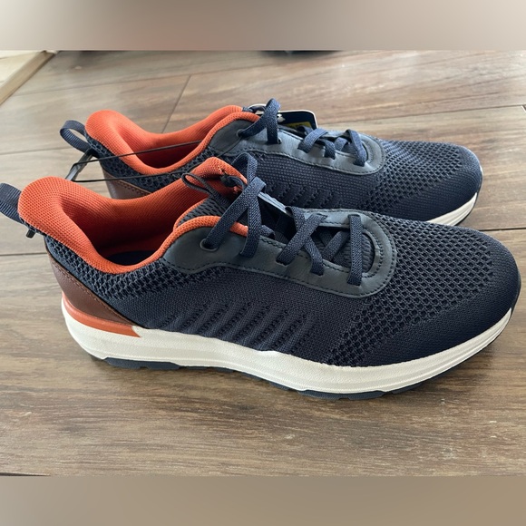 George Other - George Navy & Orange knit casual shoes Breathable Mesh & Memory Foam size 9 NWT
